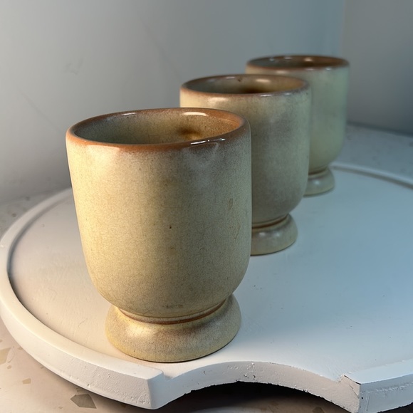 Frankoma Pottery Footed Cream Mug C2 Set of Three - Picture 2 of 11